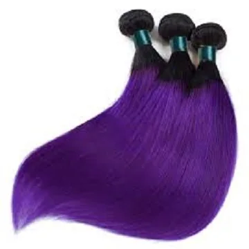 Human Hair Purple Weave Bundles Virgin Indian Hair  Purple Human Hair Weft For Black Women