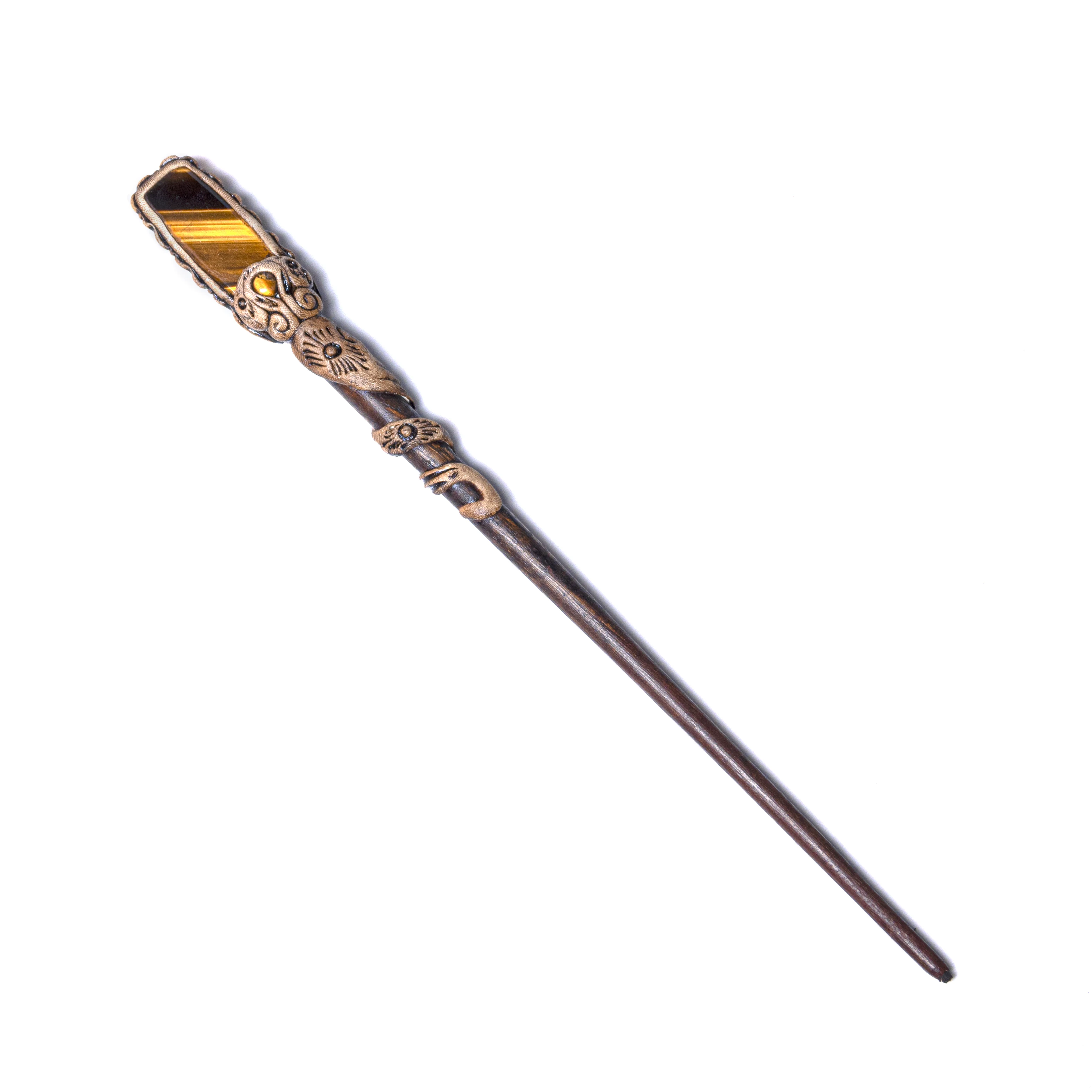 Tiger Eye Crystal Hair Jewelry Accessories Acetate Chopstick Vintage Hair Stick Women Girls Long Hair Stick