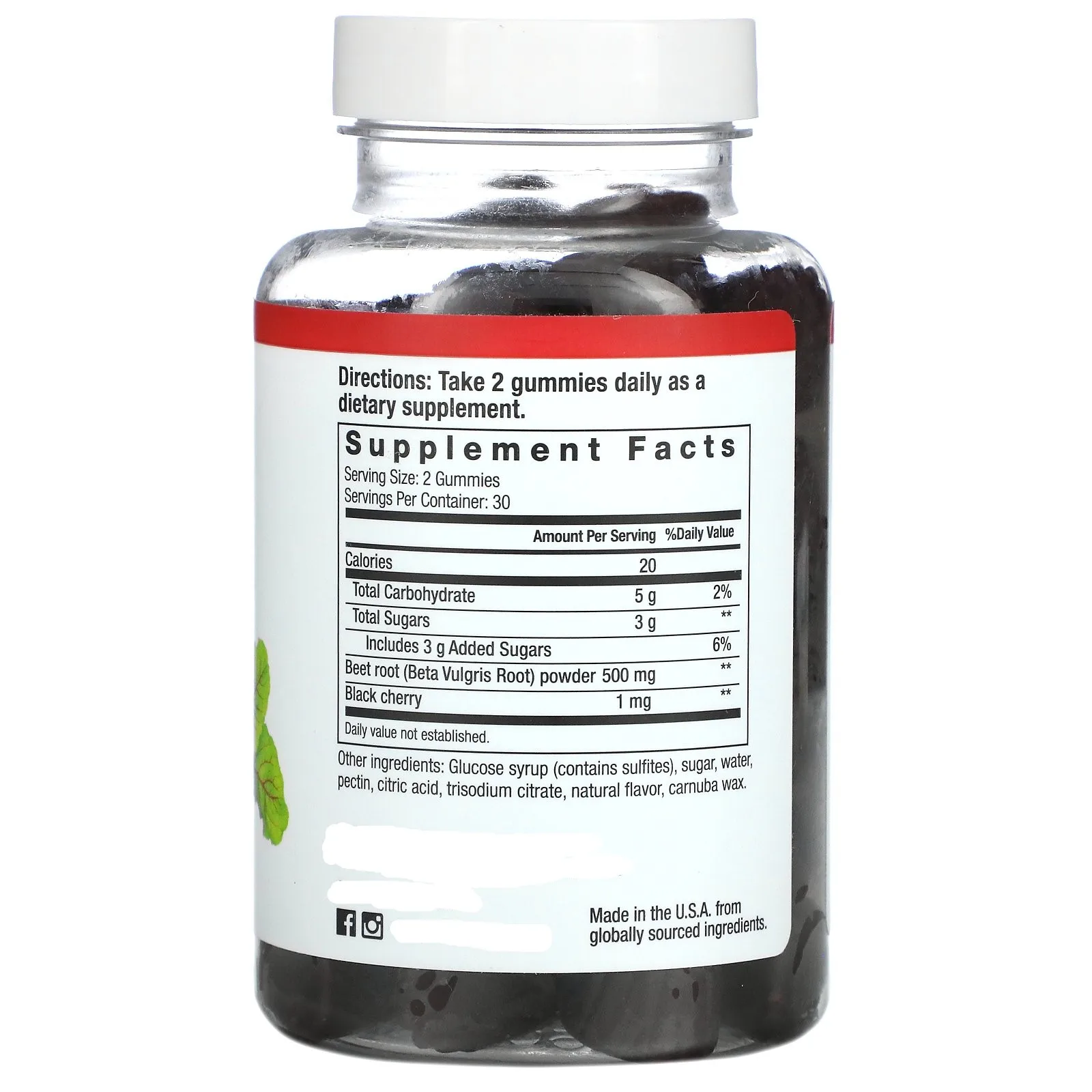 Circulation Superfood Gummies Promotes Energy and Endurance with Natural Beets Black Cherry Flavor 60 Gummy Bears