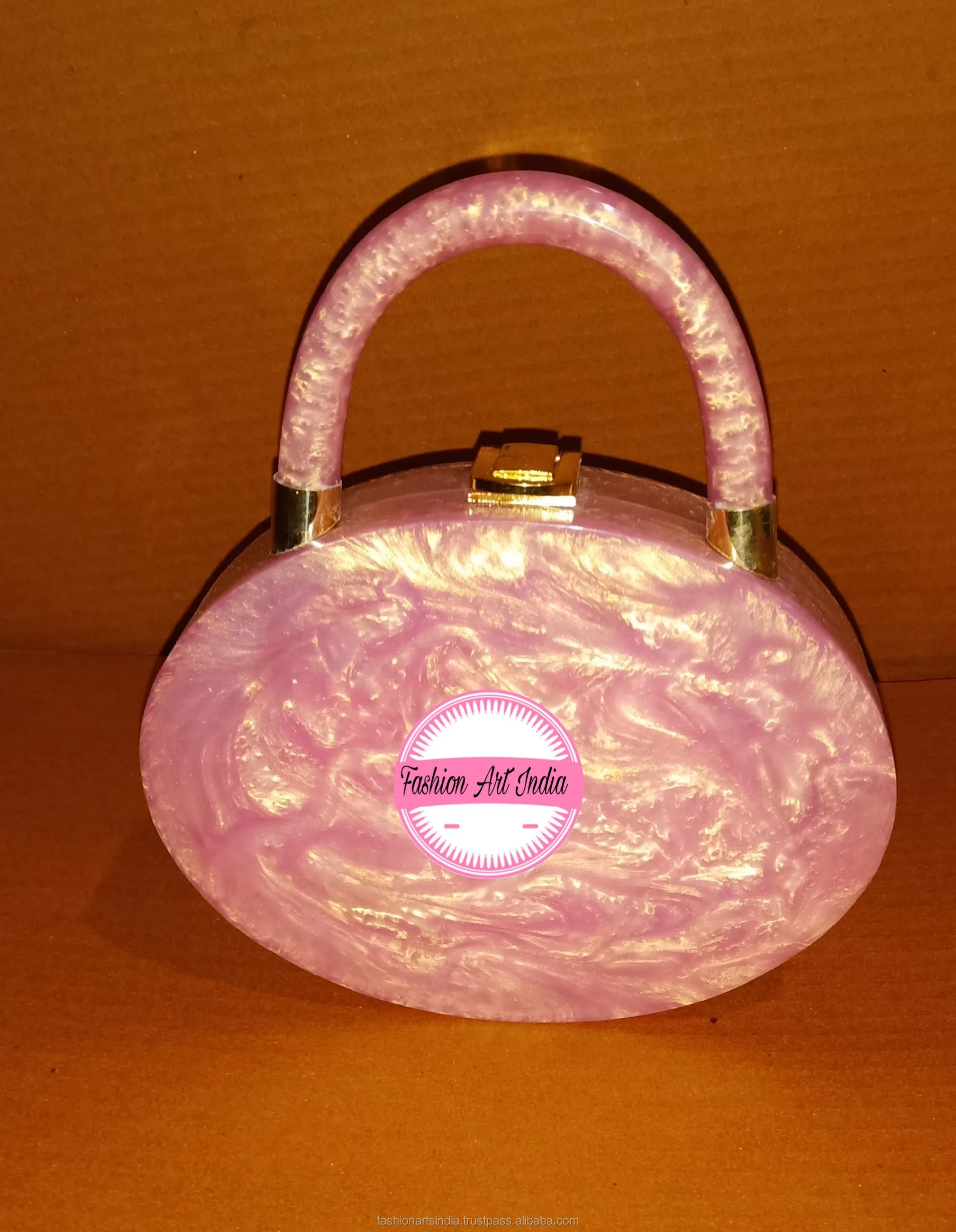 
New one rose gold resin hand clutch with brass mold handle,resin hand clutch 