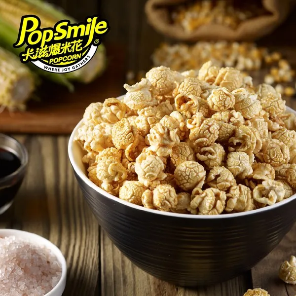 Bucket Popcorn Pink Salty Caramel Flavor Popcorn Mushroom Shape Grain Snack