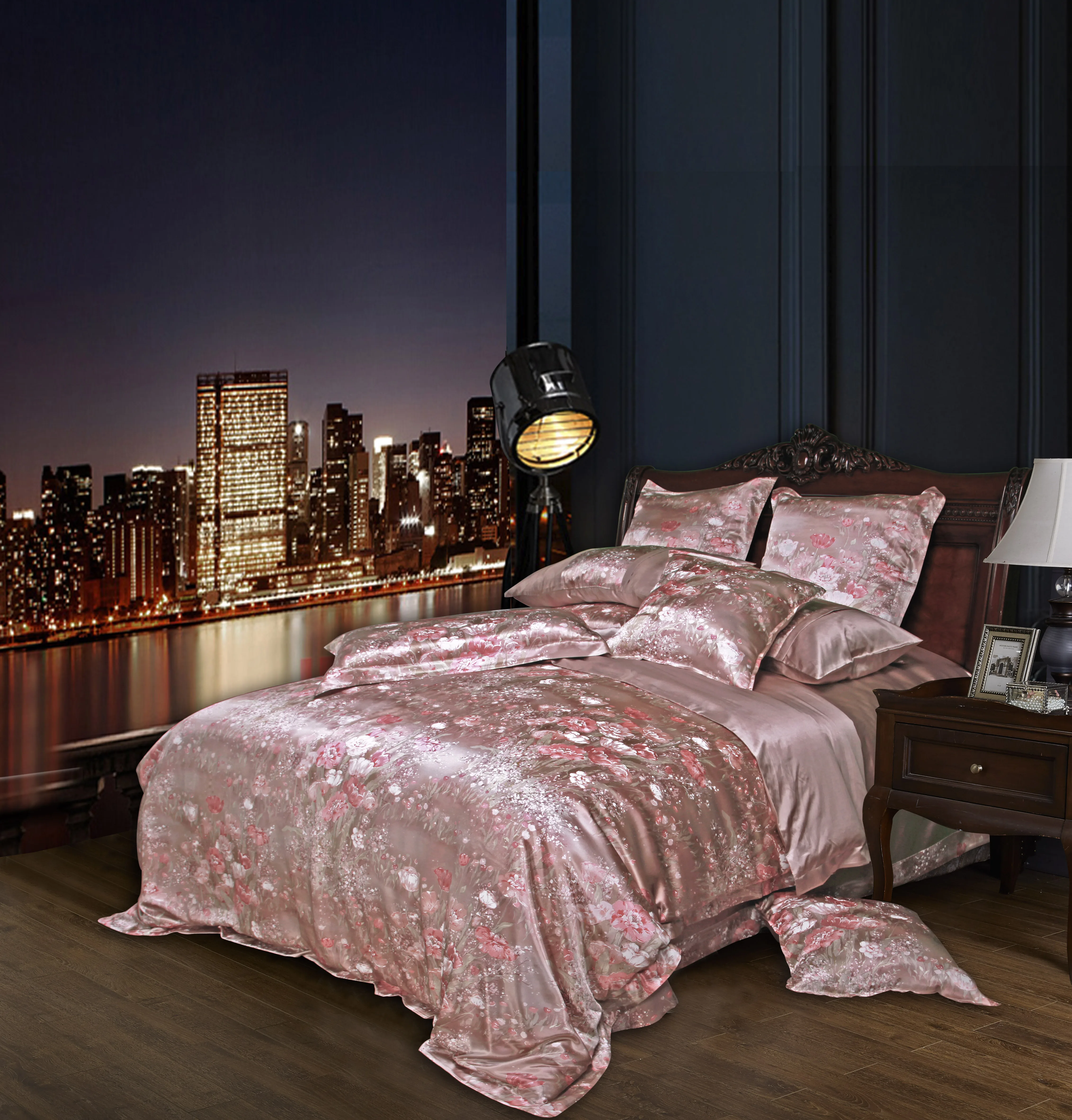 100% Silk Wholesale 4Pcs soft bedding set four pieces in a set pure silk bedding set customised
