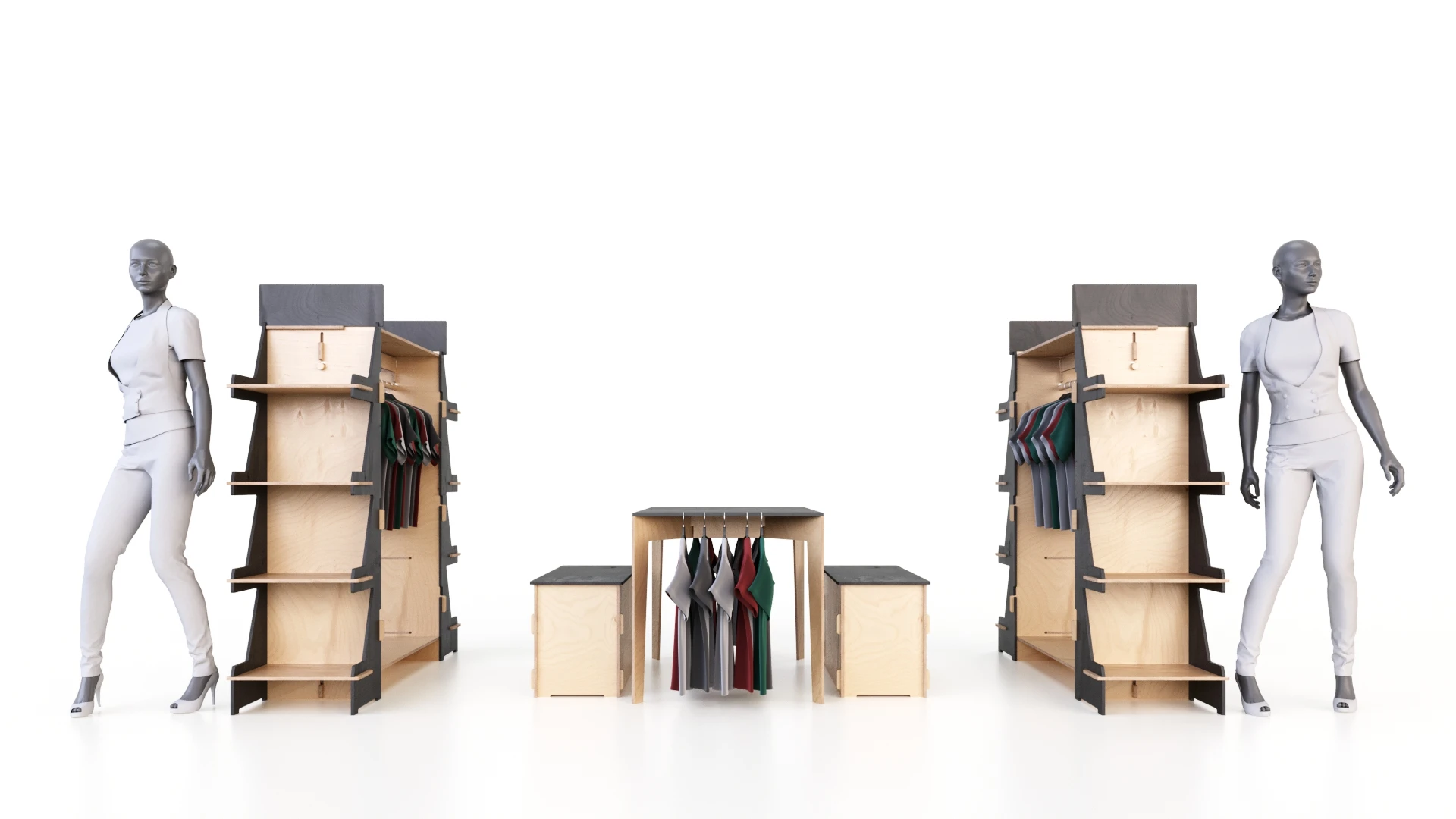 Best Quality Italian Customized Drawing 3x2m Easy Assembly Wooden Exhibition Stand for Fashion Fairs