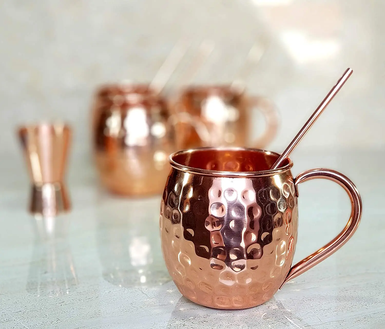 Set of  Moscow Mule Copper Mugs for Bar and cafe restaurant  Pure copper Mug for Home and Bar Mug