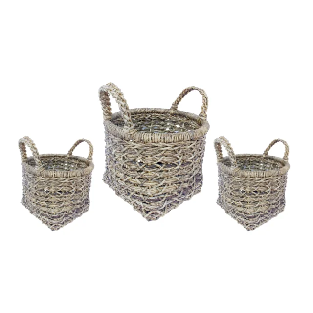  Банановый лист круглой формы сверху и квадратной на базе корзины для хранения