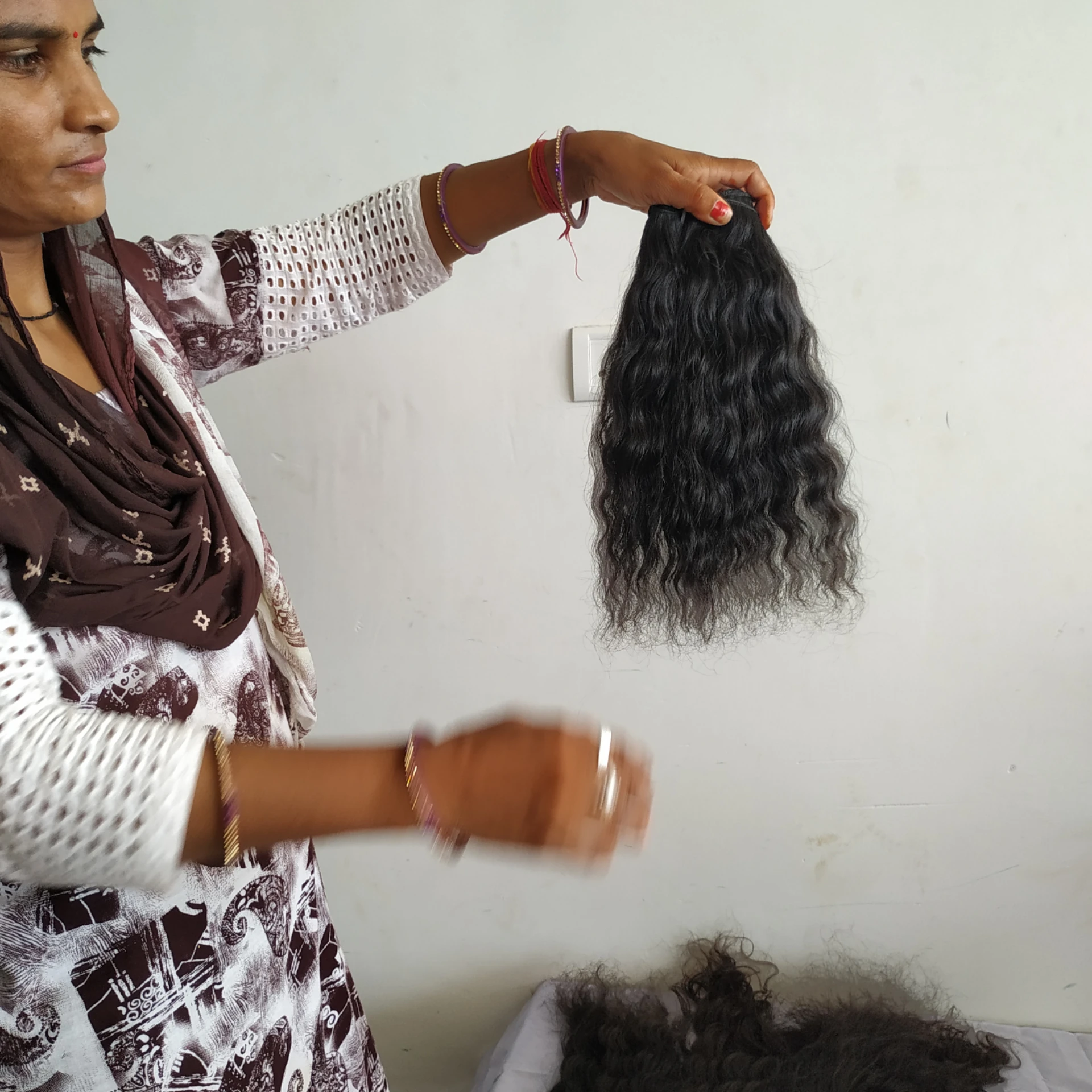 Raw India Wholesale wavy  Cuticle Aligned human Hair