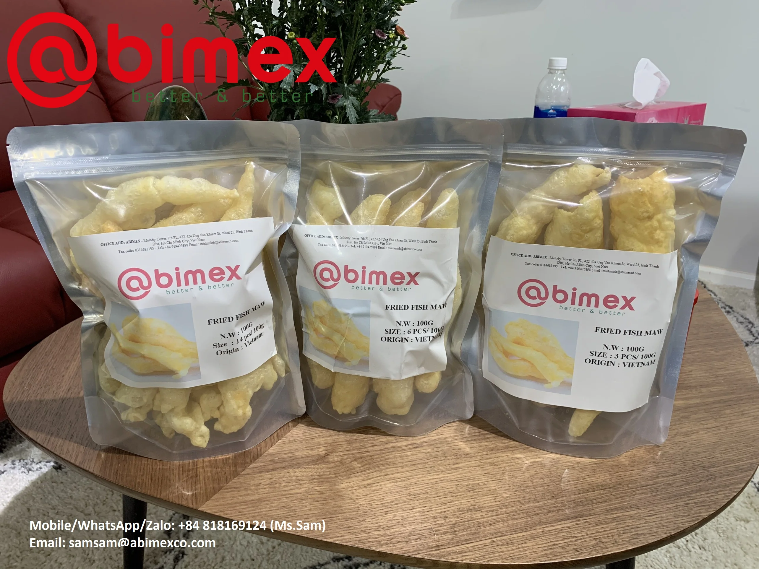 (MEDIUM SIZE) FRIED DRIED FISH MAW FOR HEALTHY CHINESE CUISINE FROM PANGASIUS FISH