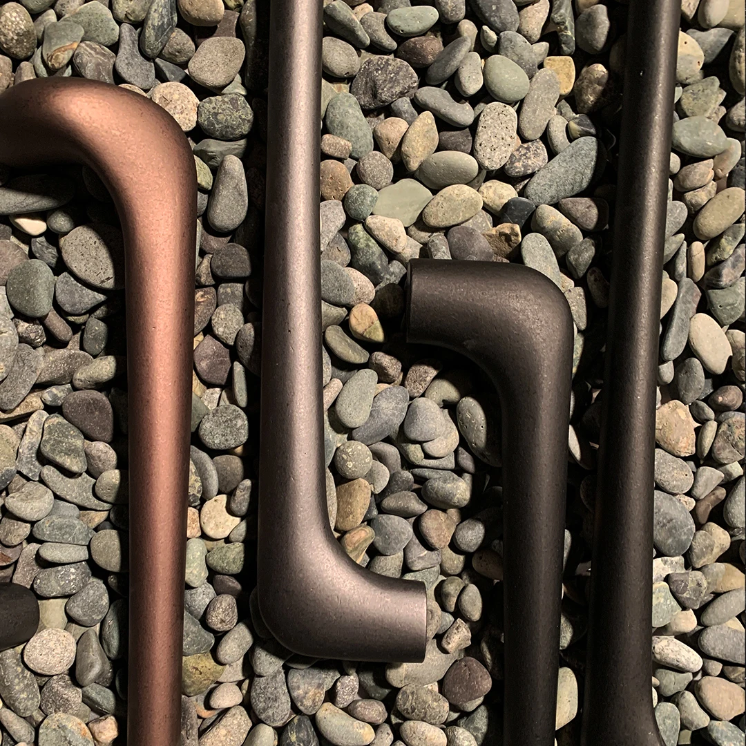 Stone blast texture aluminum door pulls