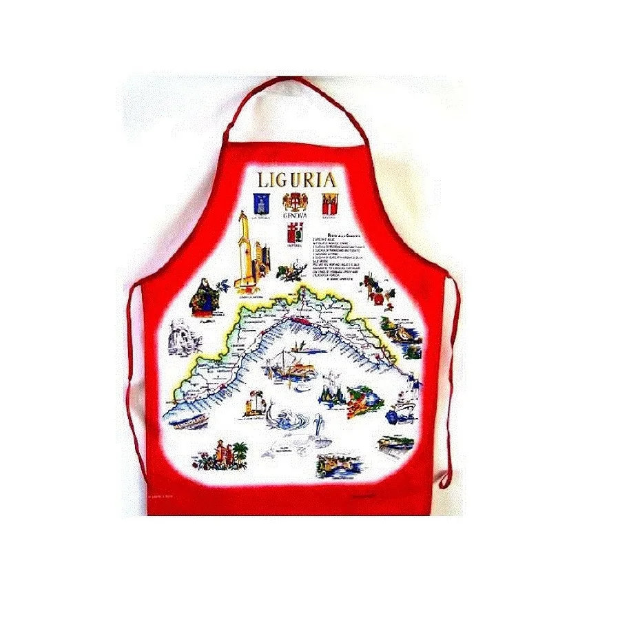
Red Regione Italian Aprons in Cotton 