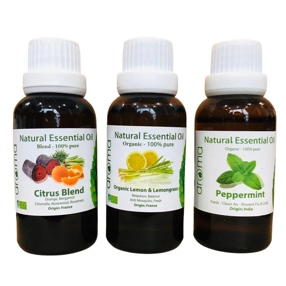 Набор из 3 Эфирных Масел Лаванды лимона эвкалипта перца новый диффузор 100% чистый ароматерапия свежий воздух очистка расслабление декорирование Scentoil