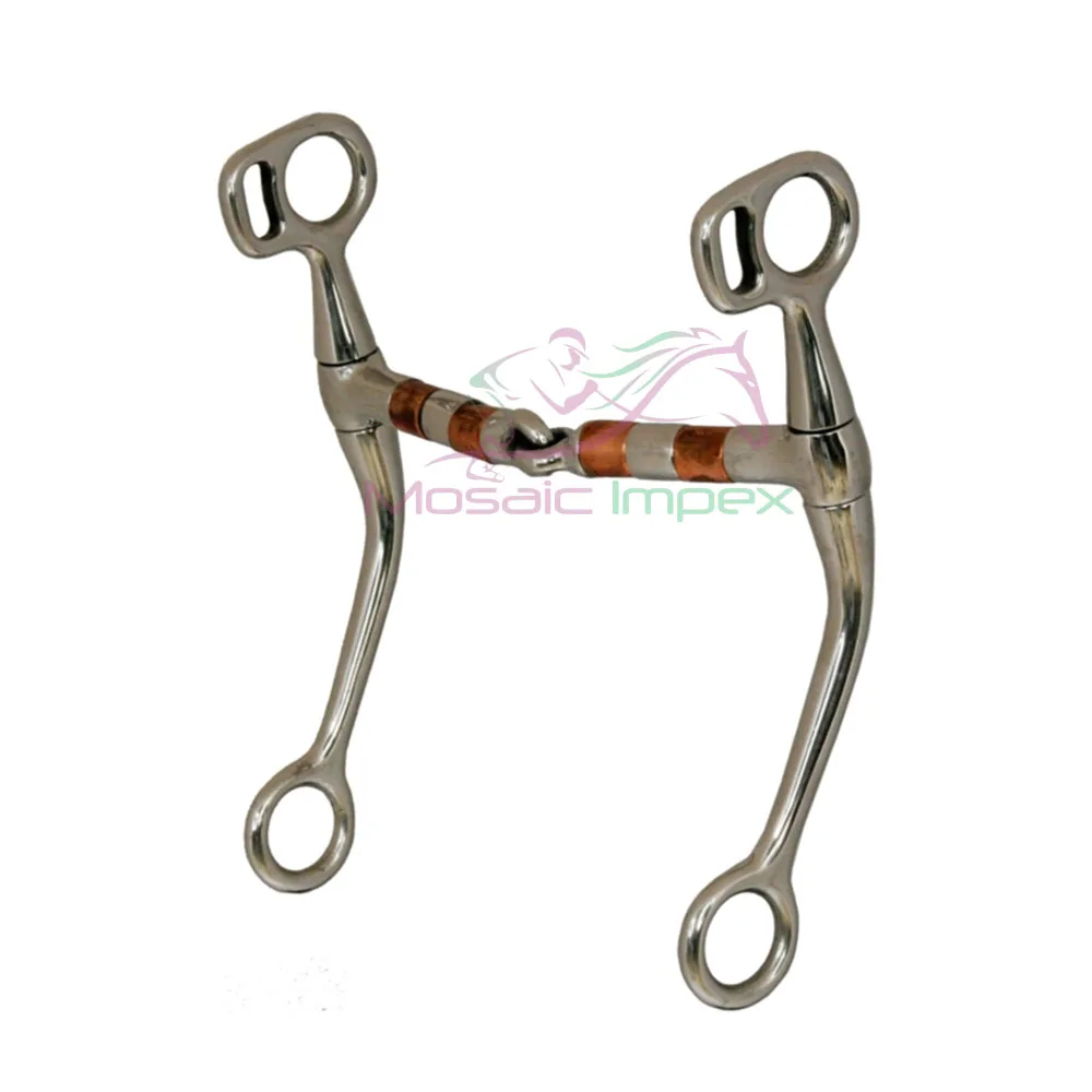 Mosaic Impex Horse Equipment Racing Bits Stainless Steel Weymouth Bits Improved Medium Port Mouth with Hooks and Curb Chain