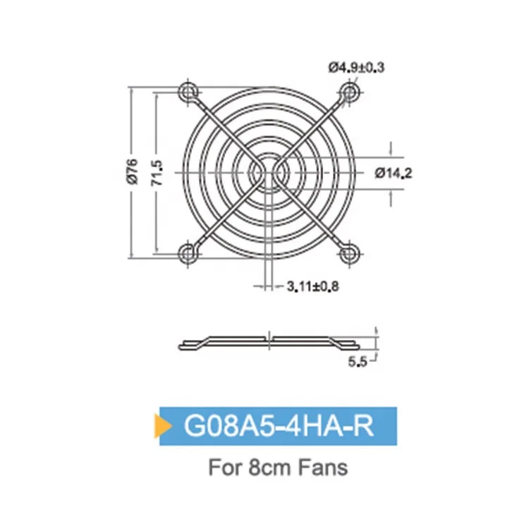  STK AC Metal Finger Guard G08A5-4HA-R for 8cm