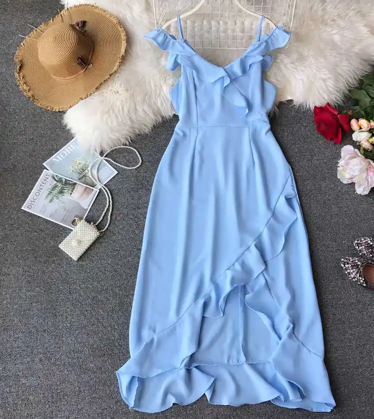 Latest Designer Girls Casual Formal Dress Short Ruffle Sleeve One Piece Black Short Dress