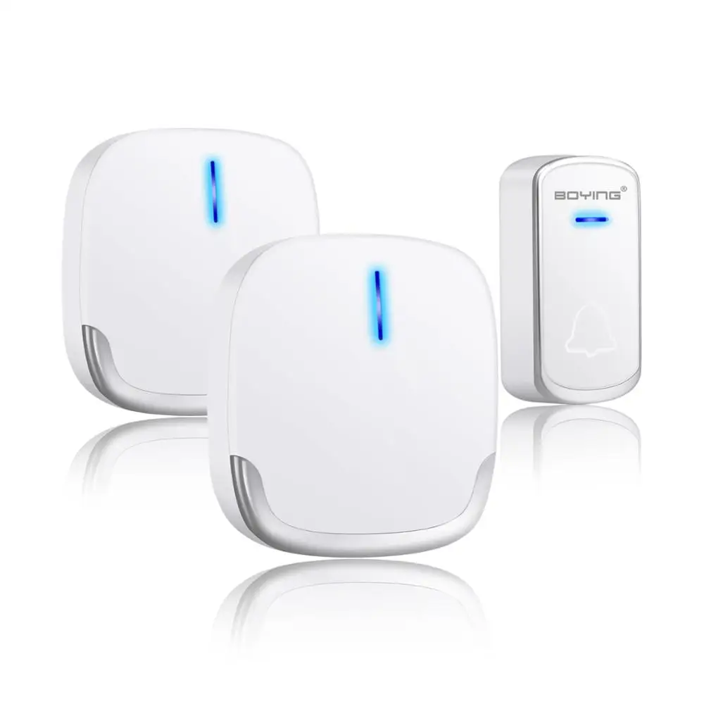  Беспроводной Электронный звонок переменного тока новый дизайн домашняя сигнализация беспроводная колокольчик с аккумулятором дверной большим радиусом действия беспроводной передатчик приветственный Звонок