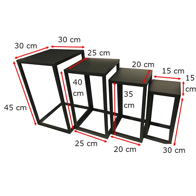 4 pieces metal flower stand