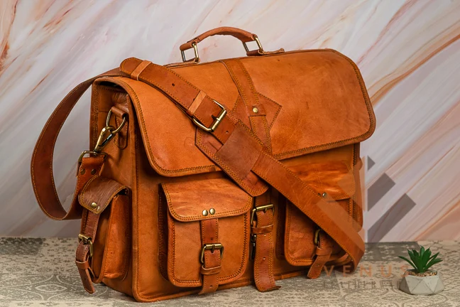Сумка-мессенджер мужская из натуральной козьей кожи винтажная модная сумочка ручной работы Индии сумка-рюкзак