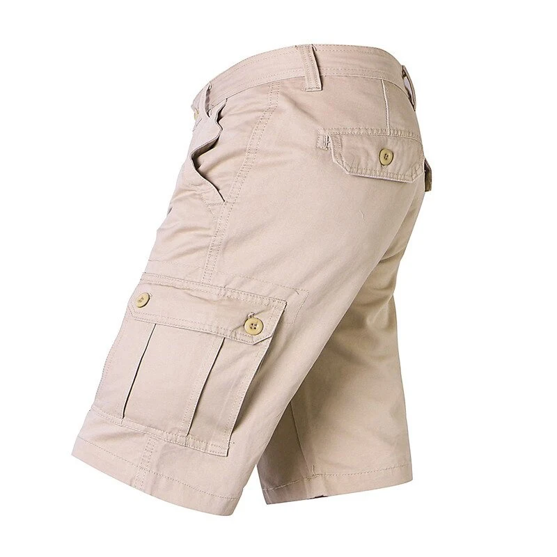 
Mens Cotton Cargo Shorts Multi Pocket 2020 New Military Tactical Work Overalls Baggy Short Trousers Beach Board Shorts 