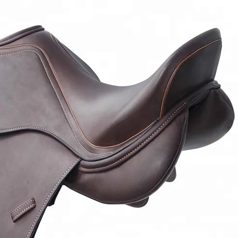 Wholesale Equestrian Horse Saddlery Goods Genuine Leather Equestrian Horse Riding Dressage Saddle For Sale