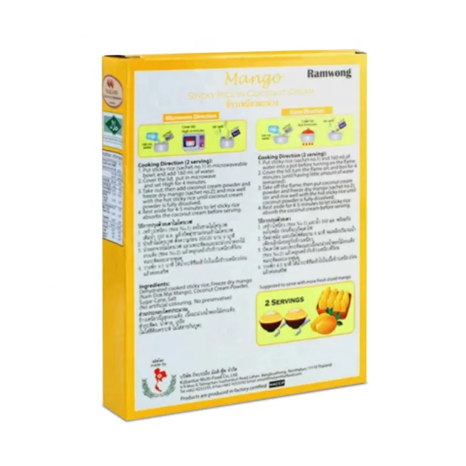 Instant Mango Sticky Rice Popular Thai Desserts Ready-made Thai food easy cook original taste