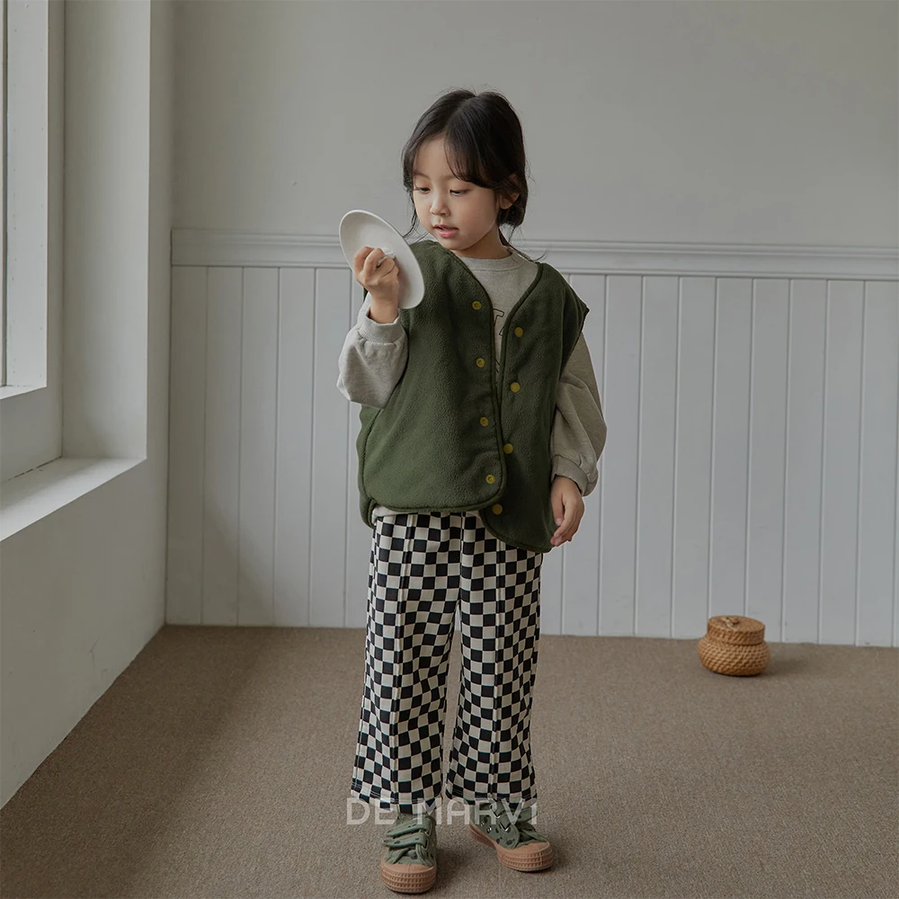 DE MARVI Kids Toddler Duo color quilted vest Reversible Vest Winter Boys Girls Winter Clothing Wholesale Korean Manufacturer MAD