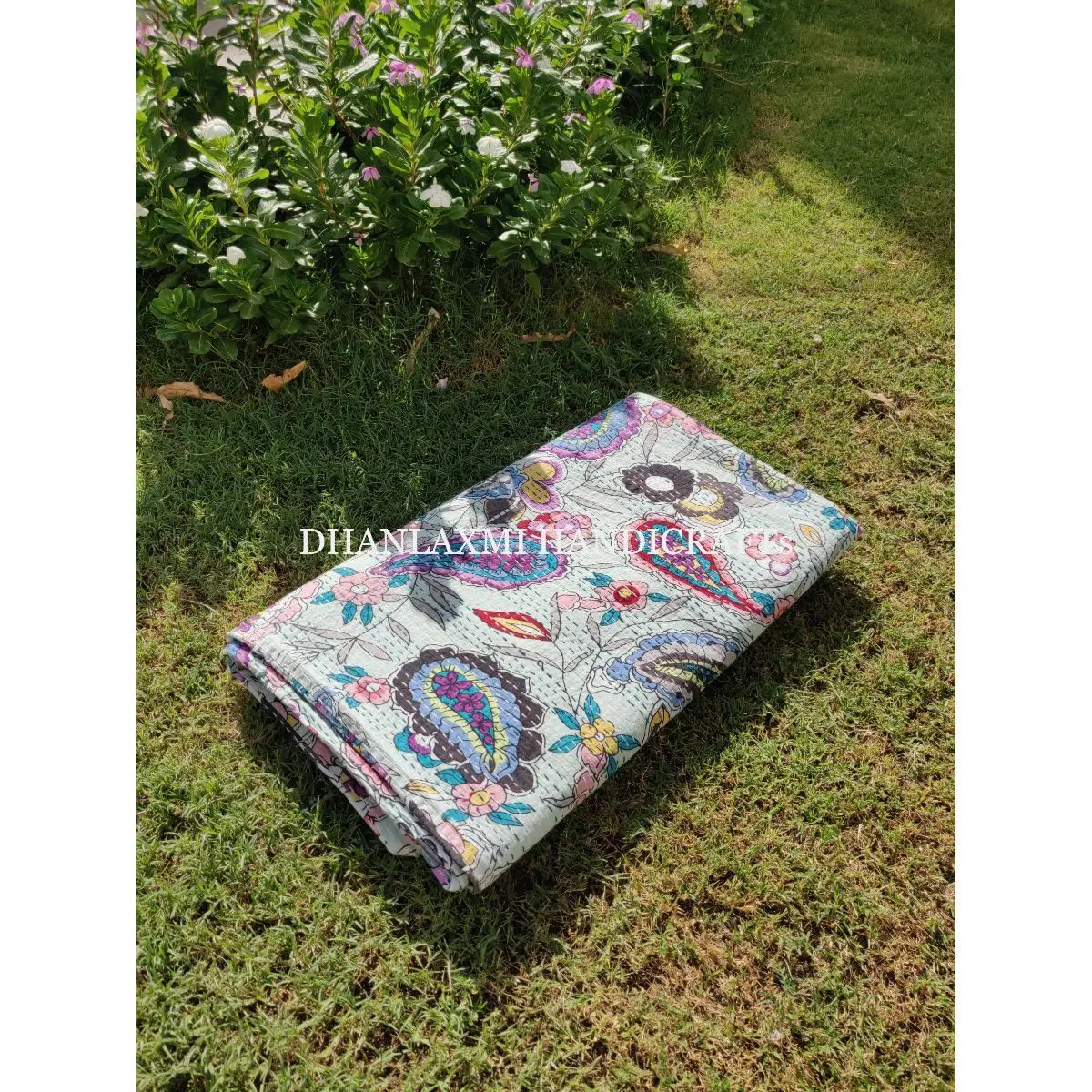 Индийское одеяло Kantha с цветочным принтом ручной работы красивое домашнее декоративное покрывало оптовая продажа из 100% хлопка