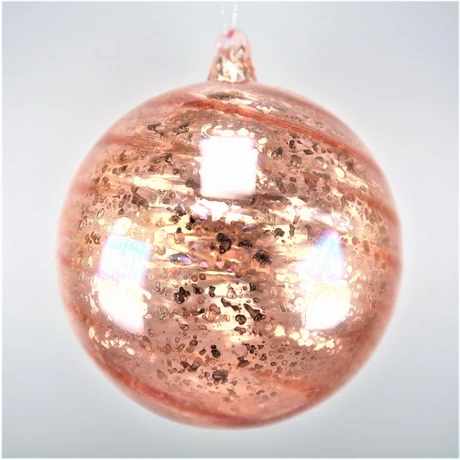 Christmas Decoration Light Blue Glass Twisted Ball Ornament
