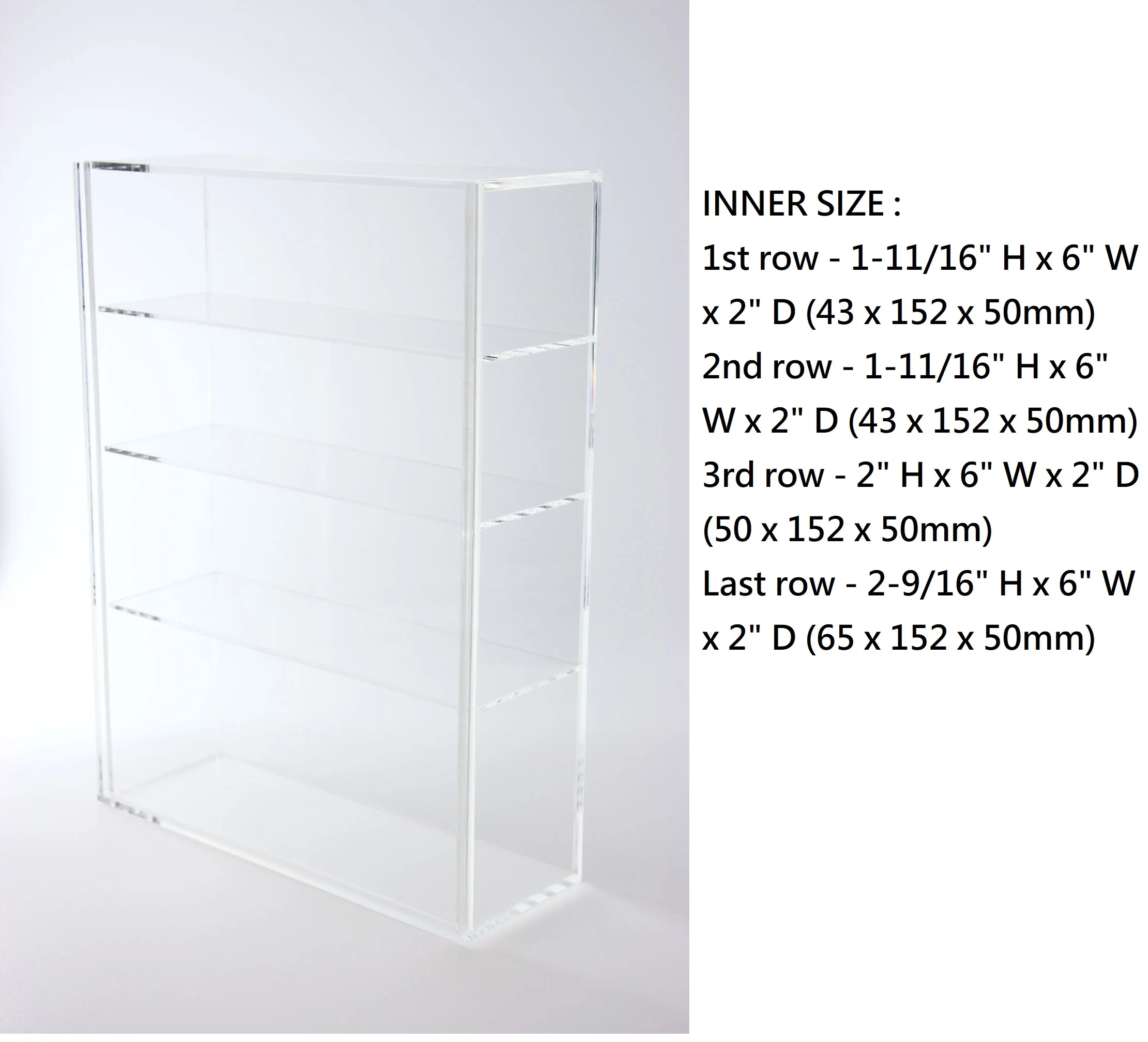 Small Acrylic display box for mini figurine, collectibles, model cars and perfume with sliding door