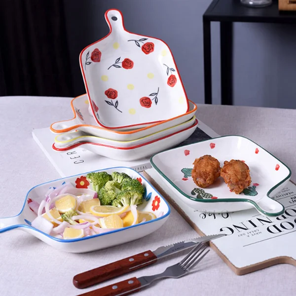 
Personalized Breakfast Plate Heat-resistant Ceramic Baking Plate 