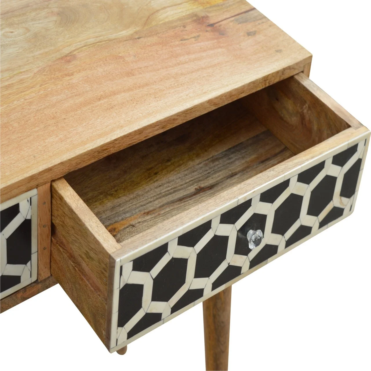 Living Room Furniture Bone Inlay Wooden Console Table Natural Rattan Hallway Table Modern