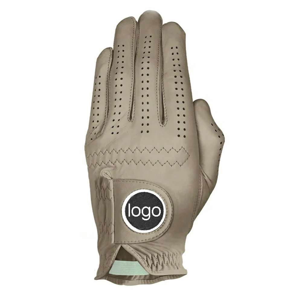 High Quality Cabretta Golf Gloves for Players Plain Soft Full-Handed Leather with Custom Logo for Sports Training