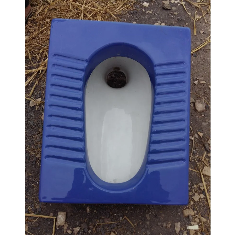 Designer Special Blue and White Double Color Water Closet Toilet Commode - Squatting Pan WC, Porcelain Sanitary Ware Orissa Pan