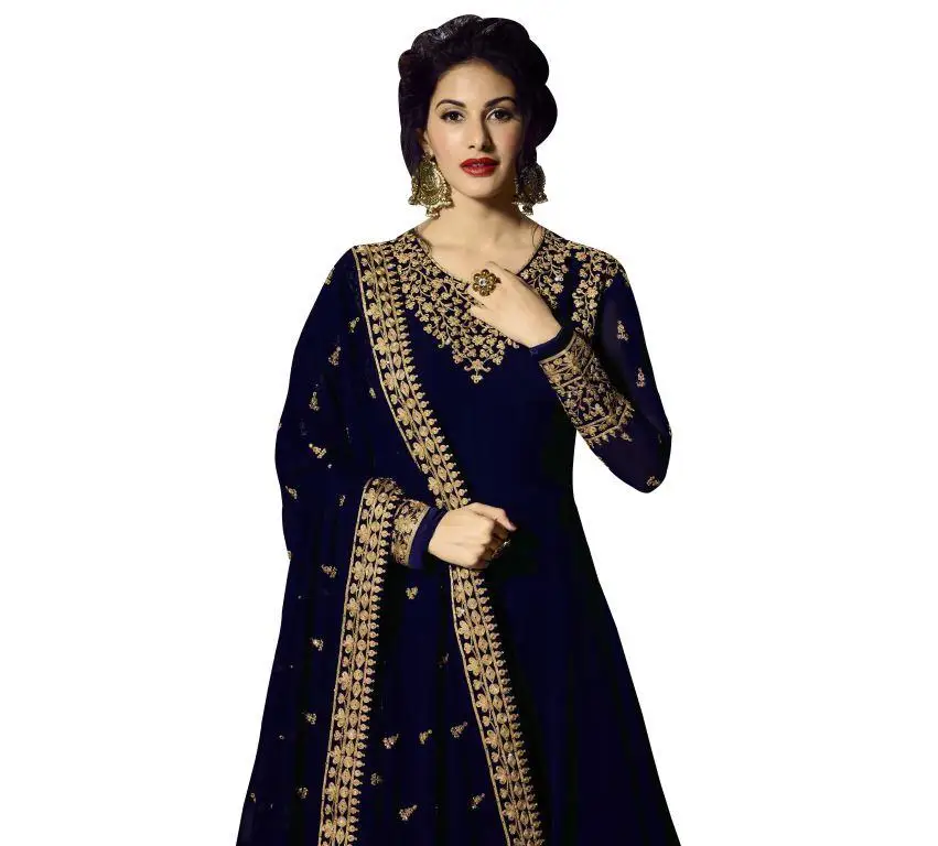 Индийский пакистанский костюм сальвар камиз/Великолепный синий костюм сальвар с дупаттой/оптовая продажа платья сальвар