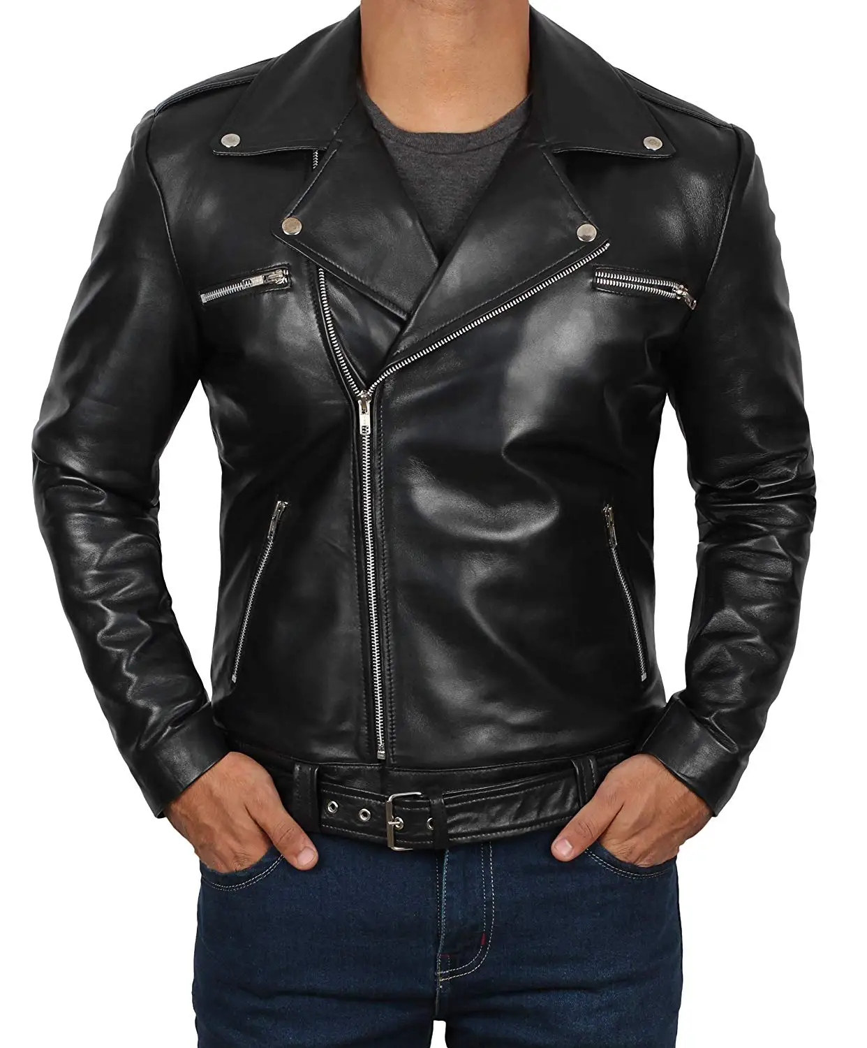 Wholesale Price High Quality Autumn Winter Button UP Mens Faux Leather Jackets / Perfect Classic Winter Goat Leather Jackets