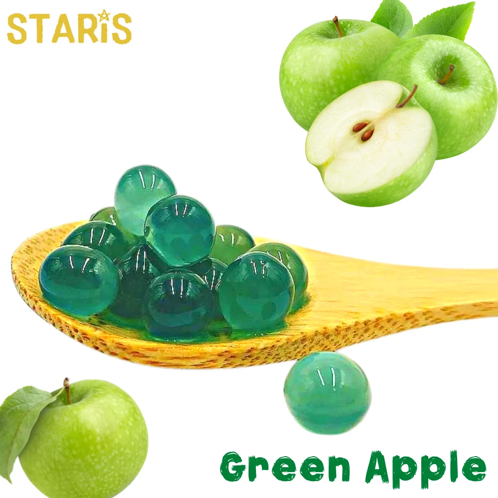 [Заказ образца] Бесплатная доставка, ароматизатор сока зеленого яблока boba, тайваньский жемчуг tapioca halal