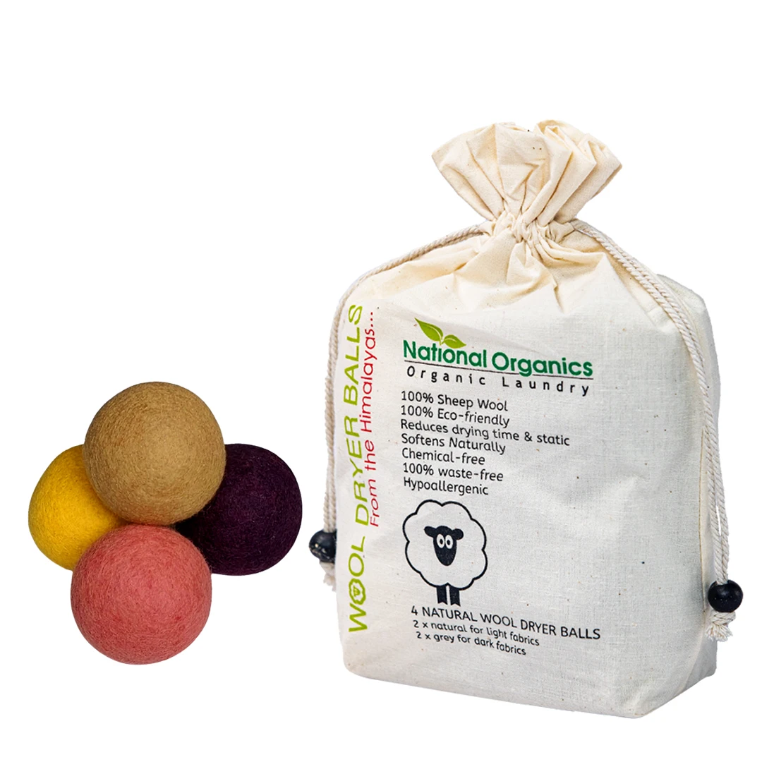 Eco-Friendly Nepal Made  Wool Dryer Balls 4*pack with zero waste packaging