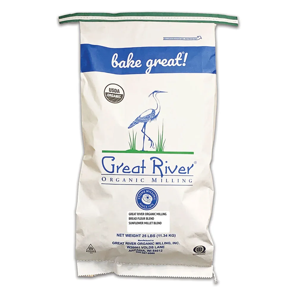 Great River Organic Milling Bread Flour Blend, Stone Ground, Organic, Sunflower Millet, 25 Pound (Pack of 1)