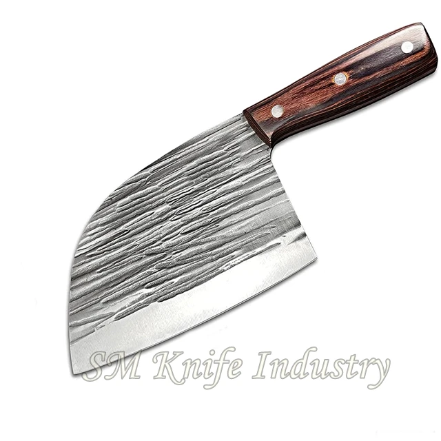 Damascus Chopper Cleaver Knife DAMASCUS Steel Blank Blade Knifes Daily Kitchen Tools Carbon Steel G10 (smk2017)