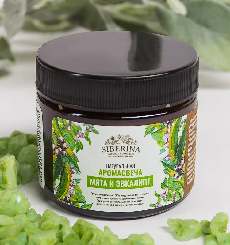 Best spa aroma Aromatherapy natural cosmetics essential oil Aromatic candle PEPPERMINT and EUCALYPTUS