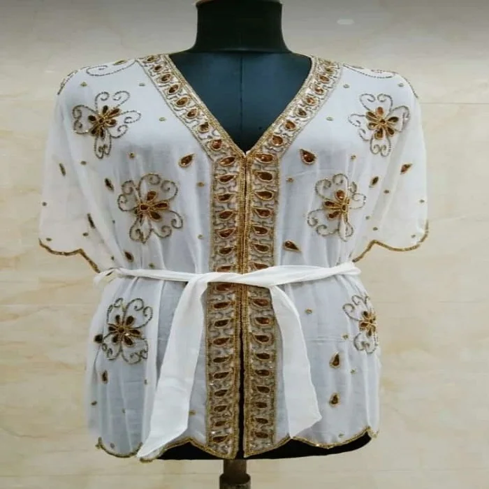 Unique Style One Season Embroidered Beaded Sequins Kaftan  Top Woman Dress