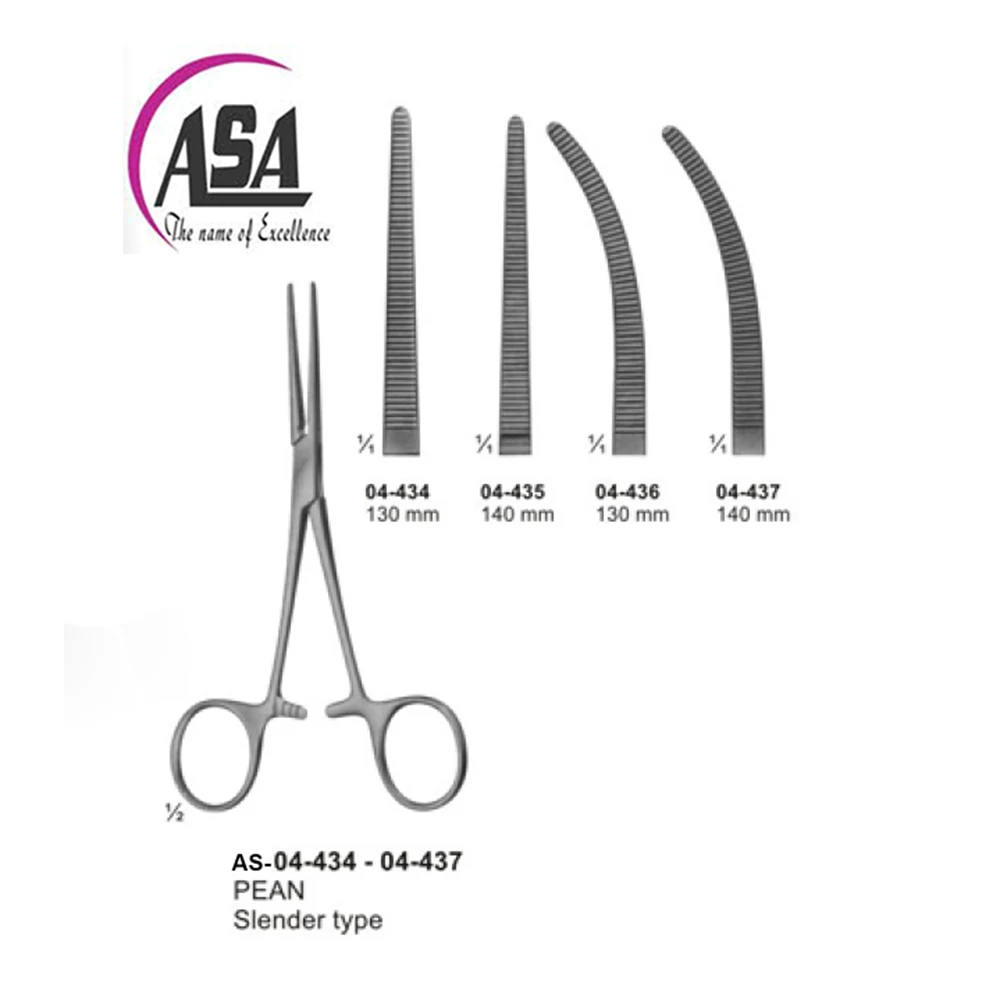 Pean slender type 130mm tip hemostatic forceps high quality