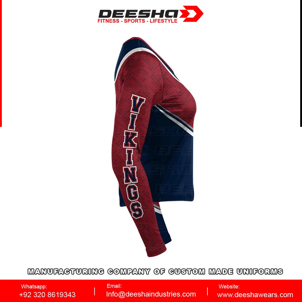 Top Quality Custom Made Women Cheer Long Sleeve Shell Marlins