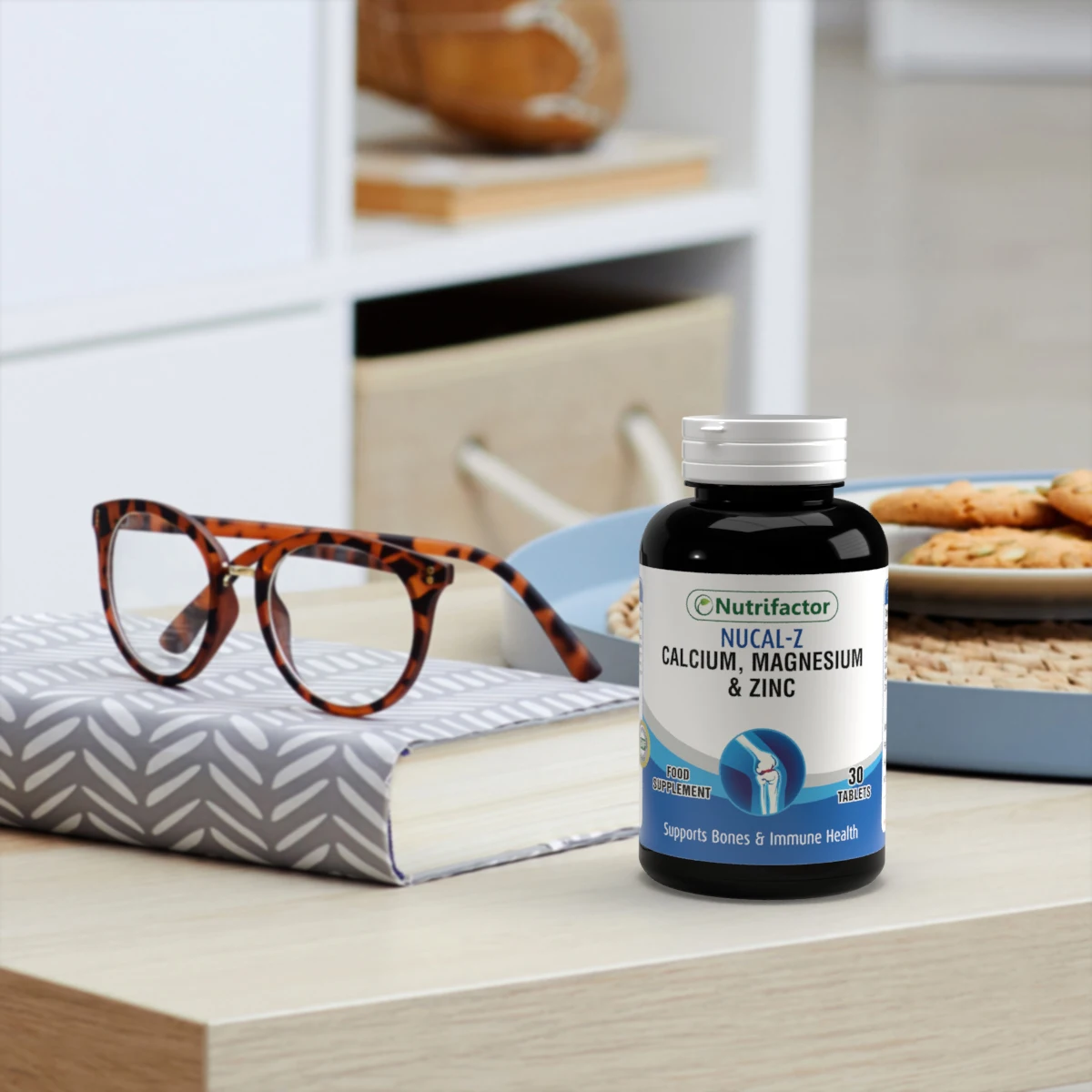 
NUCAL-K Halal Food Supplement Vitamin D K Calcium Carbonate Cholecalciferol Bones and Muscles Health Nutrifactor Healthcare Tab 