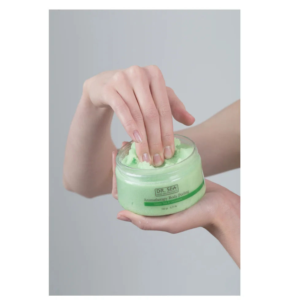 Крем-пилинг для тела ароматерапии-зеленый чай и крем из герани