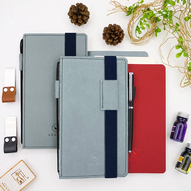 
Gray cover notebook journal with elastic band 