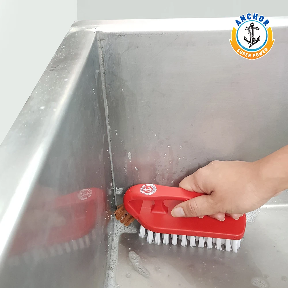 New Scrubbing Brushes Thailand Anchor Iron Shape Scrubbing Brush With Tuft For Multipurpose Cleaning