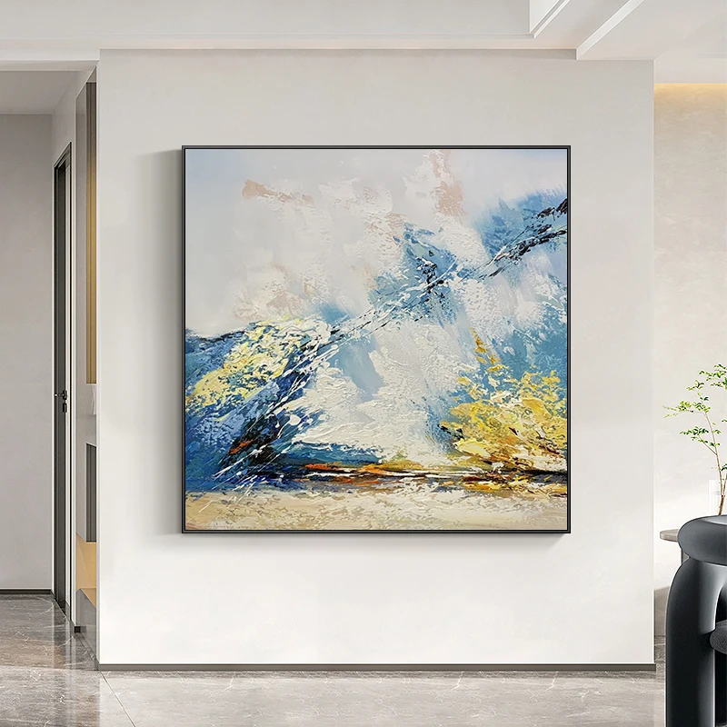 Абстрактная настенная Картина на холсте в скандинавском стиле ручная Настенная картина для гостиной 20x20 дюймов/50x50 см