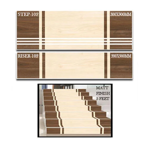 Beautiful Designer Interior Tiles 200 x 900 mm 300 x 900 mm Porcelain Stair Step Risers Wooden Marble Stone Stairs Floor