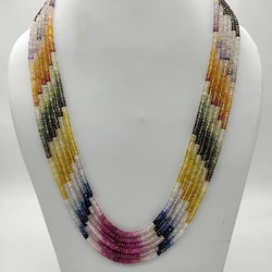 Best Quality Natural Mutli Sapphire Faceted Rondelle Beads Necklace Directly From Indian Supplier .