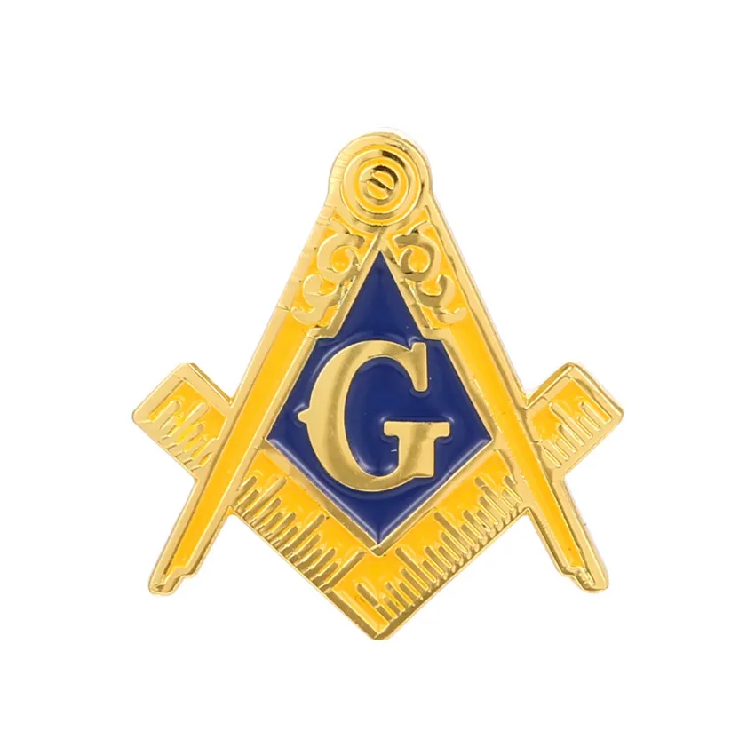 custom stamped brass soft enamel metal Freemasons club gift masonic lapel pin