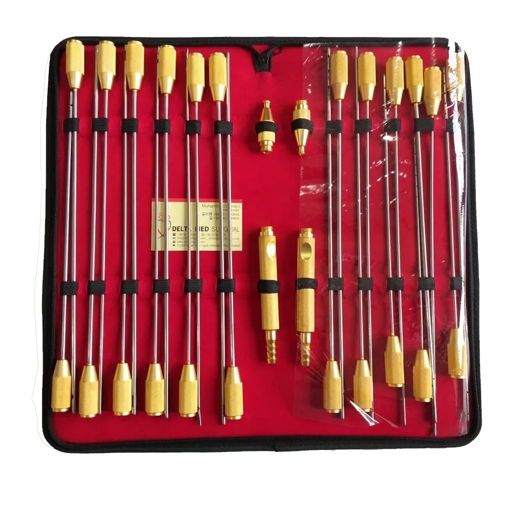 liposuction cannula set plastic surgery instrument fat transfer blunt tip cannulas